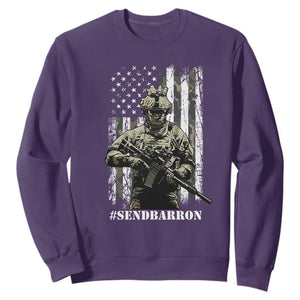 Send Barron Sweatshirt Sarcastic Political American Flag Camo Soldier TS14 Purple Print Your Wear