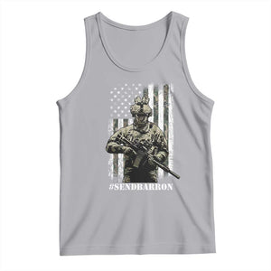 Send Barron Tank Top Sarcastic Political American Flag Camo Soldier TS14 Athletic Heather Print Your Wear