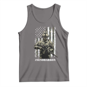 Send Barron Tank Top Sarcastic Political American Flag Camo Soldier TS14 Deep Heather Print Your Wear