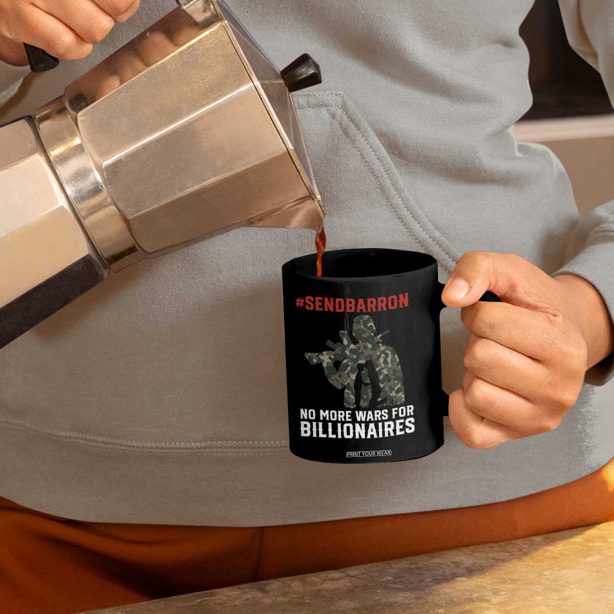 Send Barron Coffee Mug No More Wars For Billionaires TS14 Print Your Wear