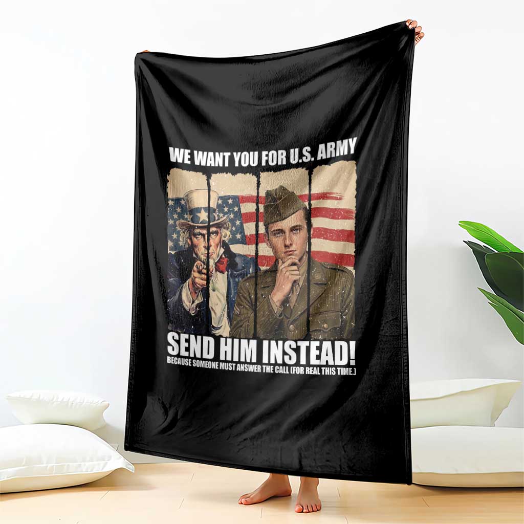 Send Barron Throw Blanket We Want You For US Army TS14 Print Your Wear