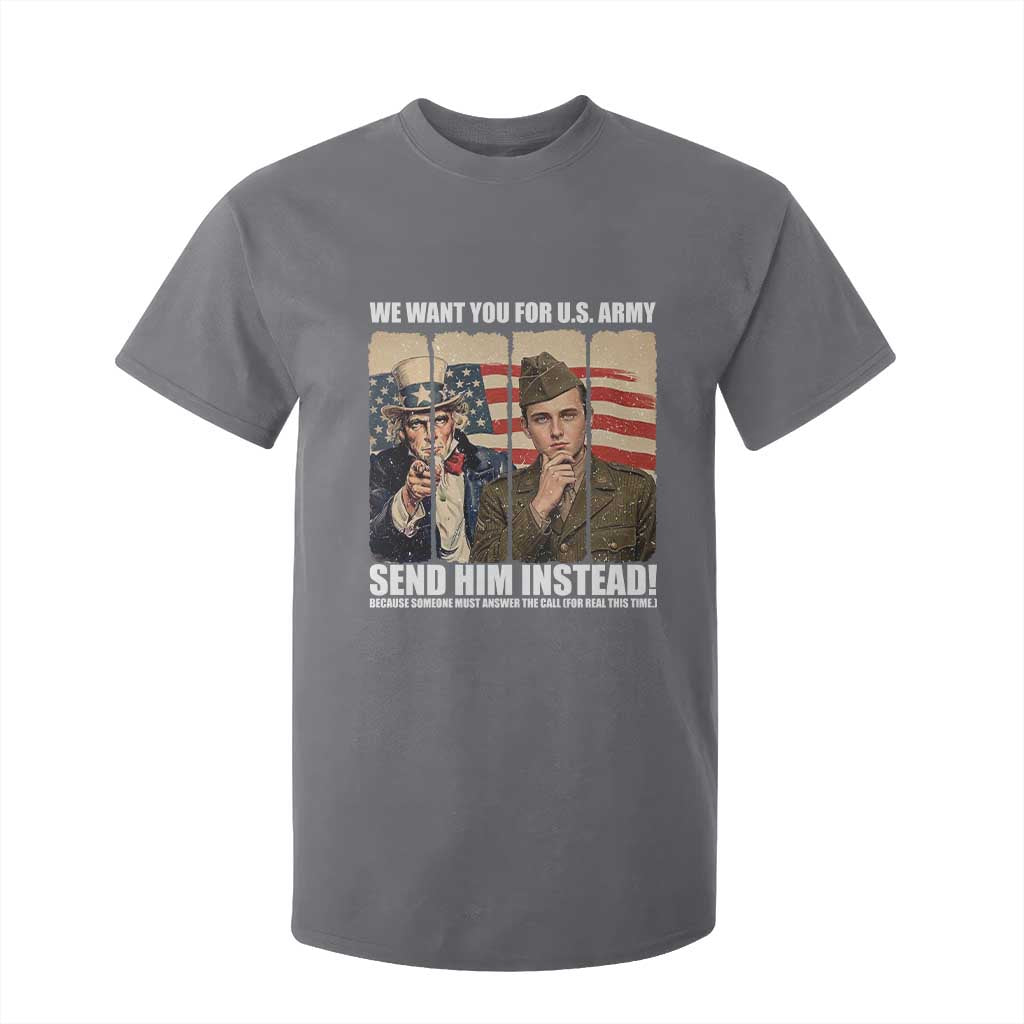 Send Barron T Shirt For Kid We Want You For US Army TS14 Charcoal Print Your Wear