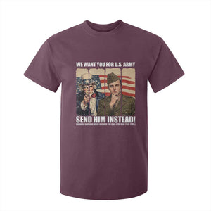 Send Barron T Shirt For Kid We Want You For US Army TS14 Maroon Print Your Wear
