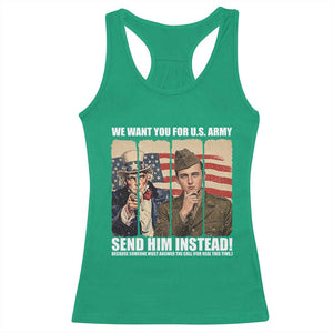Send Barron Racerback Tank Top We Want You For US Army TS14 Irish Green Print Your Wear