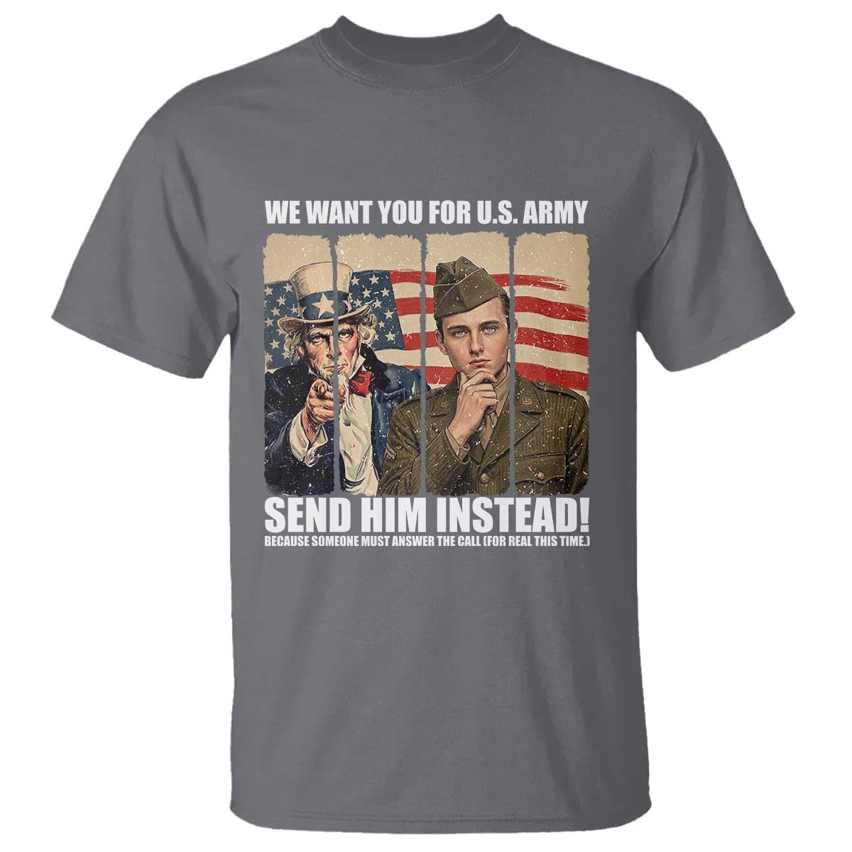 Send Barron T Shirt We Want You For US Army TS14 Charcoal Print Your Wear
