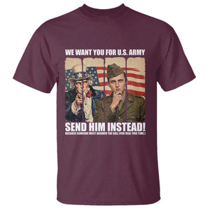 Send Barron T Shirt We Want You For US Army TS14 Maroon Print Your Wear