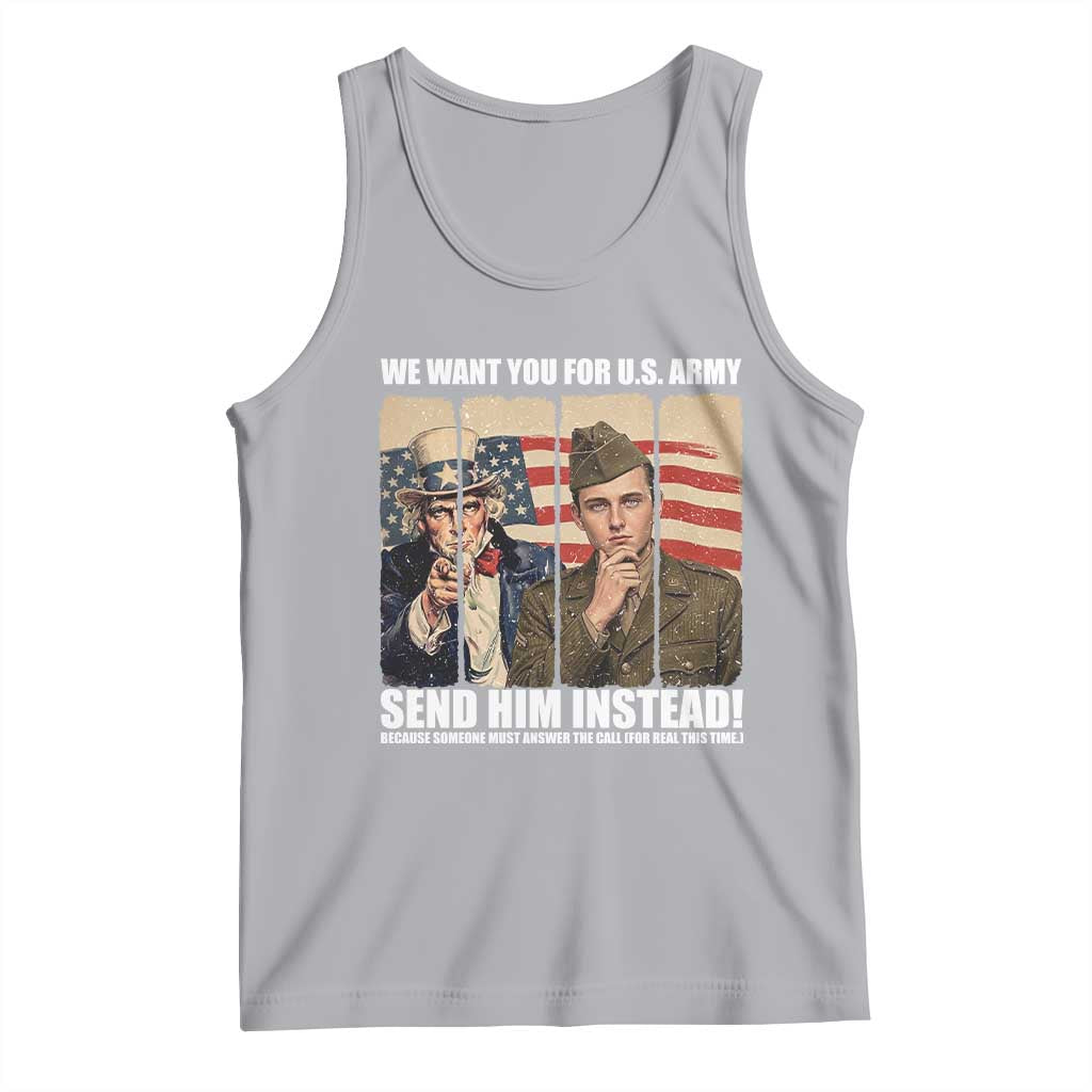 Send Barron Tank Top We Want You For US Army TS14 Athletic Heather Print Your Wear