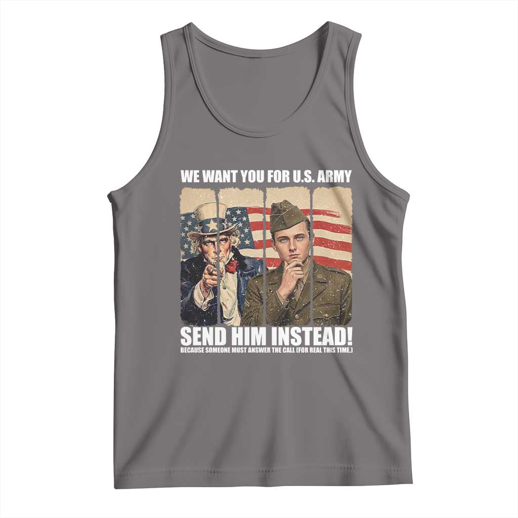 Send Barron Tank Top We Want You For US Army TS14 Deep Heather Print Your Wear