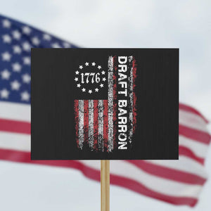Draft Barron Protest Sign Anti War Send Barron Viral Internet Meme TS14 Horizontal 18" × 24" Black Print Your Wear