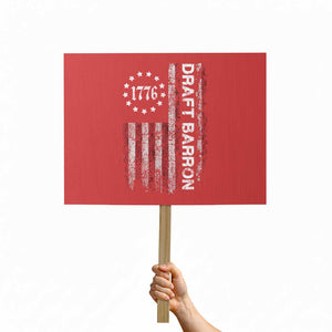 Draft Barron Protest Sign Anti War Send Barron Viral Internet Meme TS14 Horizontal 18" × 24" Red Print Your Wear