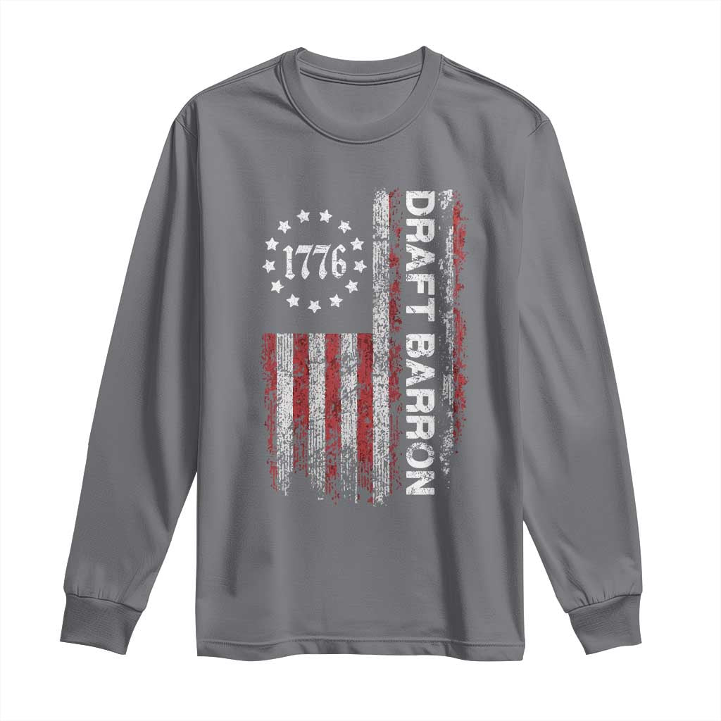 Draft Barron Long Sleeve Shirt Anti War Send Barron Viral Internet Meme TS14 Charcoal Print Your Wear