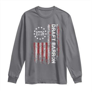 Draft Barron Long Sleeve Shirt Anti War Send Barron Viral Internet Meme TS14 Charcoal Print Your Wear