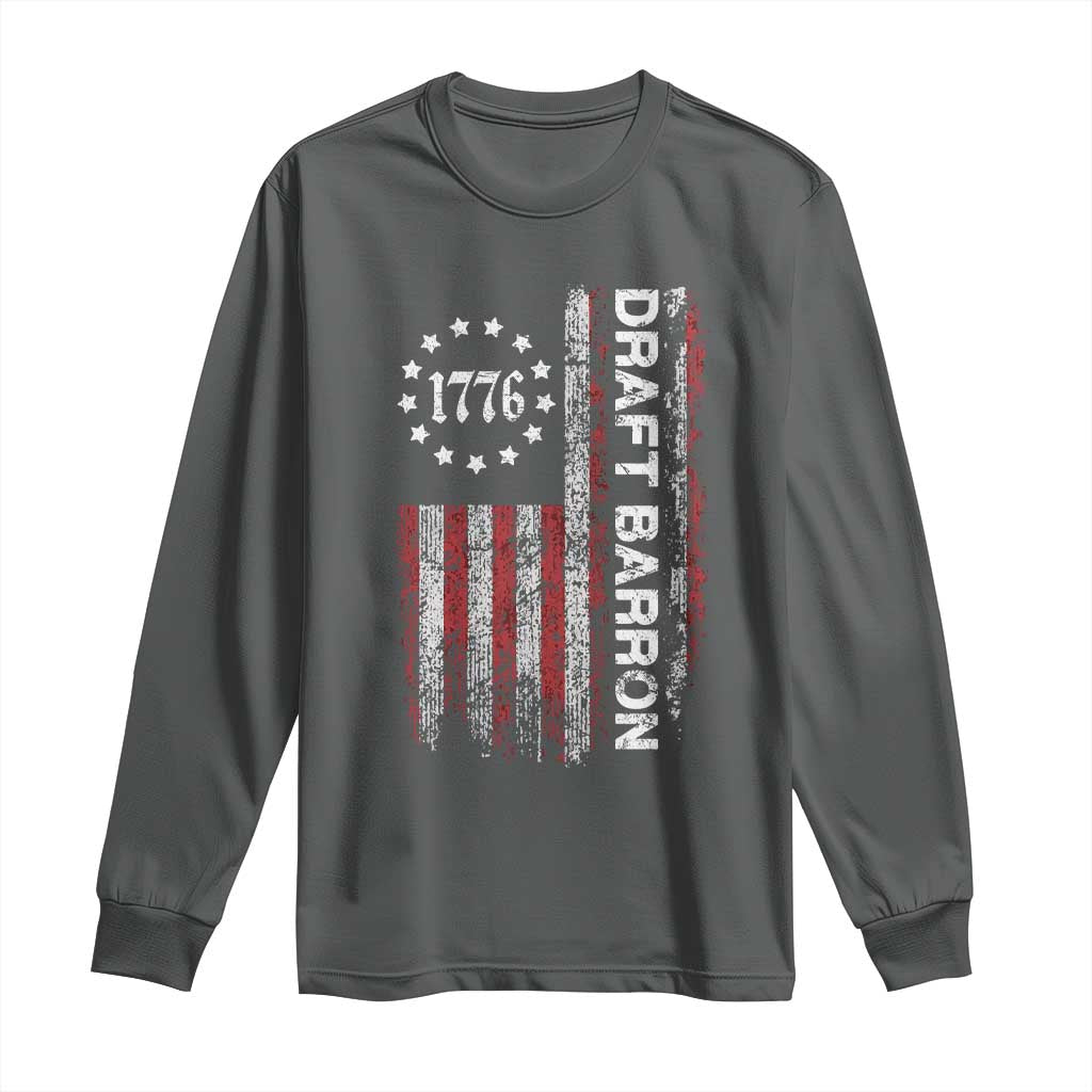 Draft Barron Long Sleeve Shirt Anti War Send Barron Viral Internet Meme TS14 Dark Heather Print Your Wear