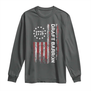 Draft Barron Long Sleeve Shirt Anti War Send Barron Viral Internet Meme TS14 Dark Heather Print Your Wear
