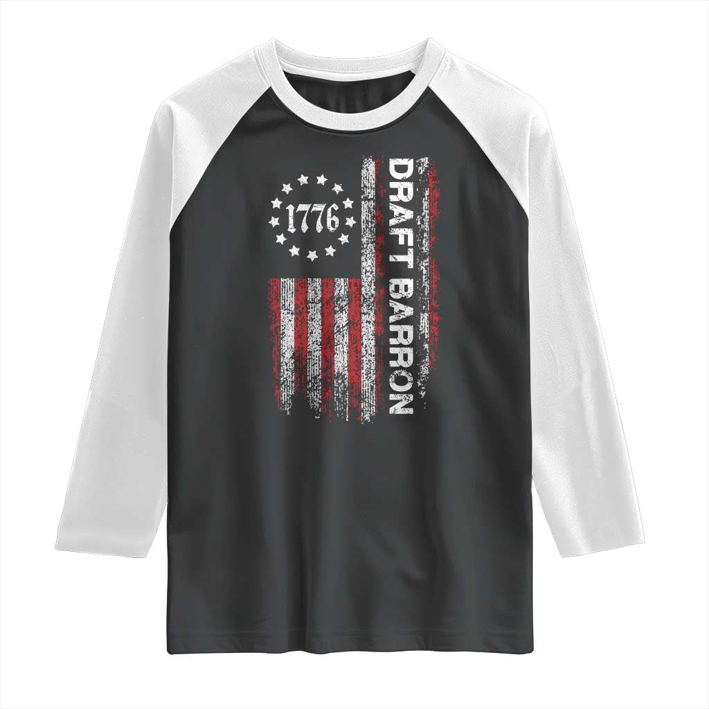 Draft Barron Raglan Shirt Anti War Send Barron Viral Internet Meme TS14 Black White Print Your Wear
