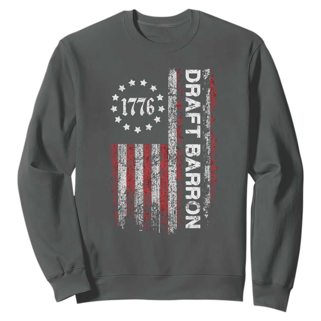 Draft Barron Sweatshirt Anti War Send Barron Viral Internet Meme TS14 Dark Heather Print Your Wear