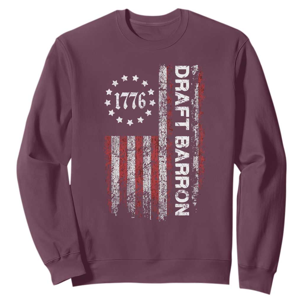 Draft Barron Sweatshirt Anti War Send Barron Viral Internet Meme TS14 Maroon Print Your Wear