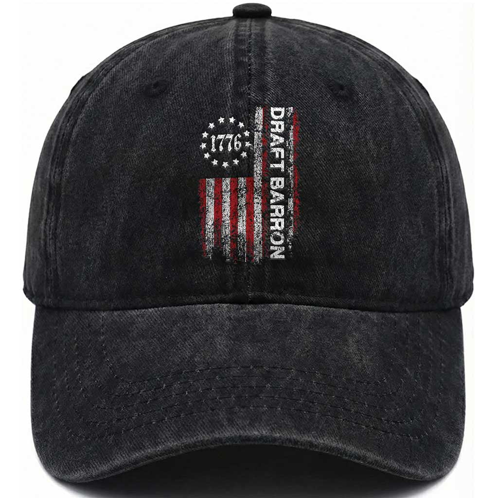 Draft Barron Washed Cotton Baseball Cap Anti War Send Barron Viral Internet Meme TS14 Washed Cap Universal Fit Black Print Your Wear