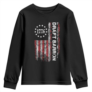 Draft Barron Youth Sweatshirt Anti War Send Barron Viral Internet Meme TS14 Black Print Your Wear
