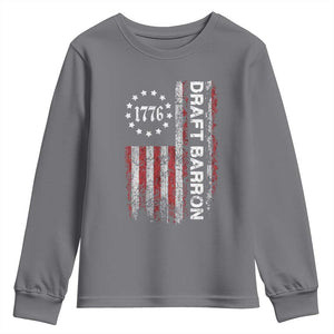 Draft Barron Youth Sweatshirt Anti War Send Barron Viral Internet Meme TS14 Charcoal Print Your Wear