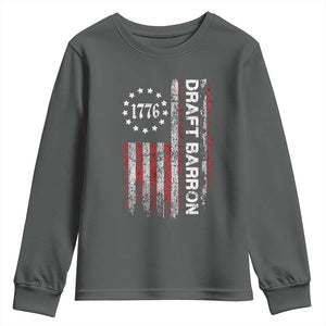 Draft Barron Youth Sweatshirt Anti War Send Barron Viral Internet Meme TS14 Dark Heather Print Your Wear