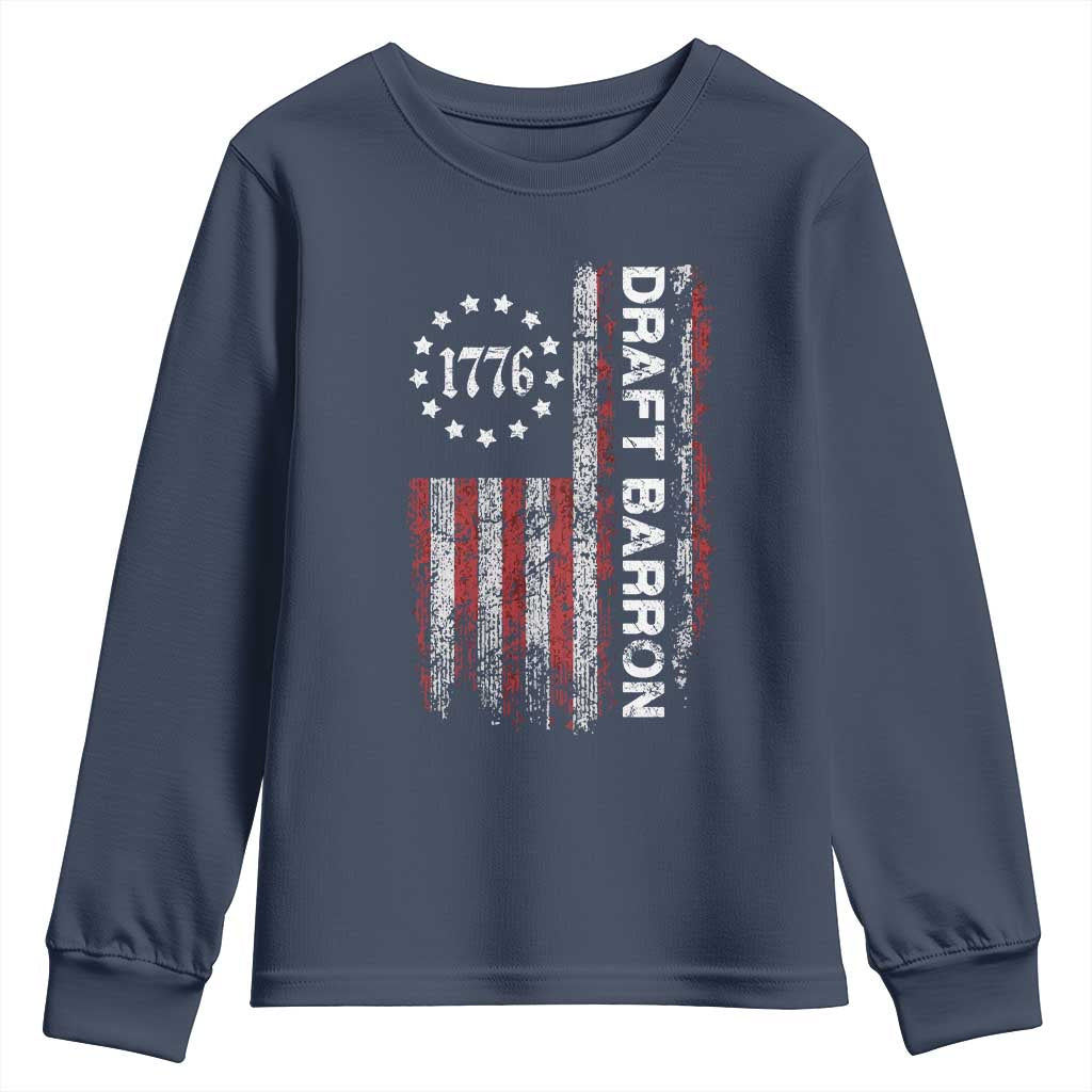 Draft Barron Youth Sweatshirt Anti War Send Barron Viral Internet Meme TS14 Navy Print Your Wear