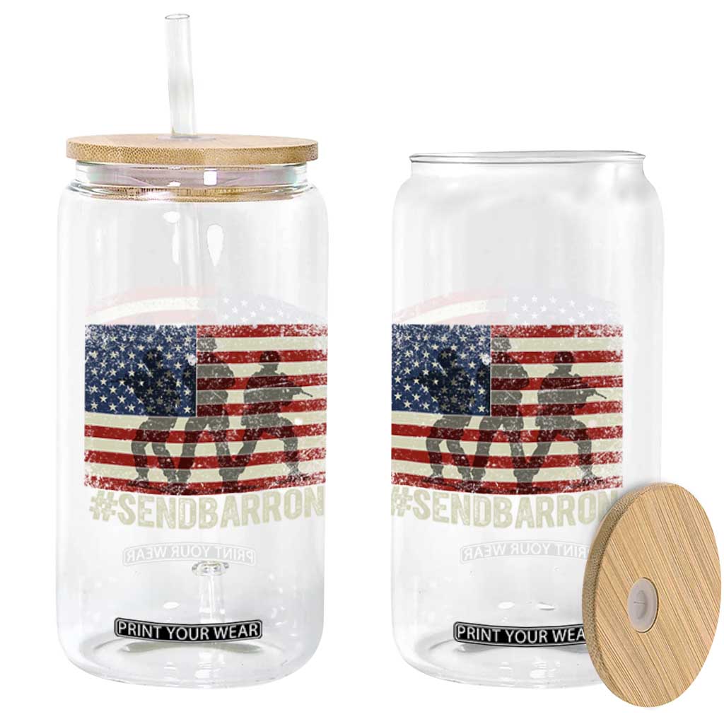 Send Barron Glass Can Vintage American Flag Soldier Hashtag Internet Meme TS14 Print Your Wear