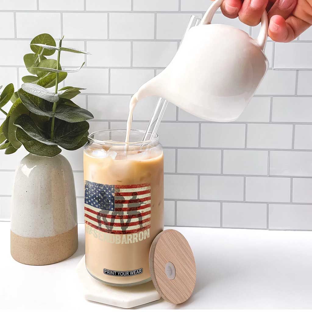 Send Barron Glass Can Vintage American Flag Soldier Hashtag Internet Meme TS14 Print Your Wear