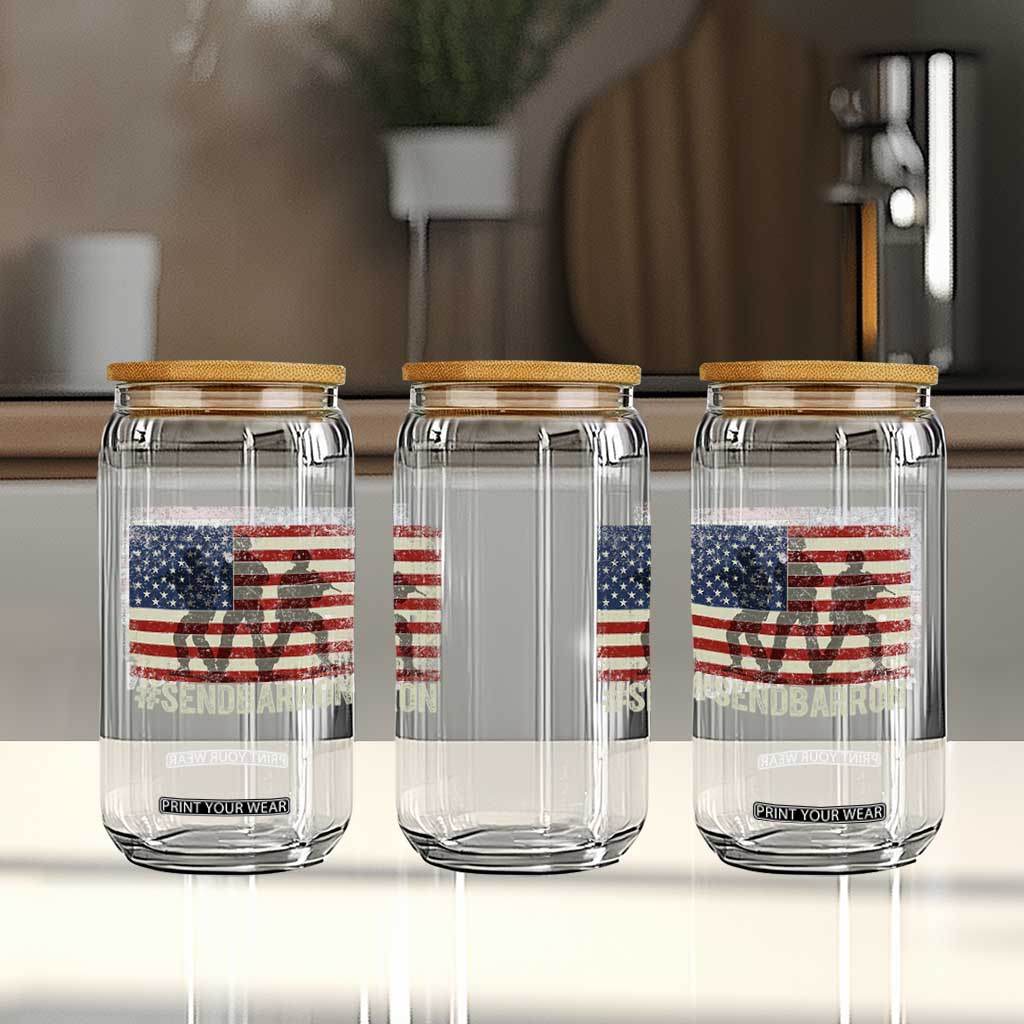 Send Barron Glass Can Vintage American Flag Soldier Hashtag Internet Meme TS14 Print Your Wear