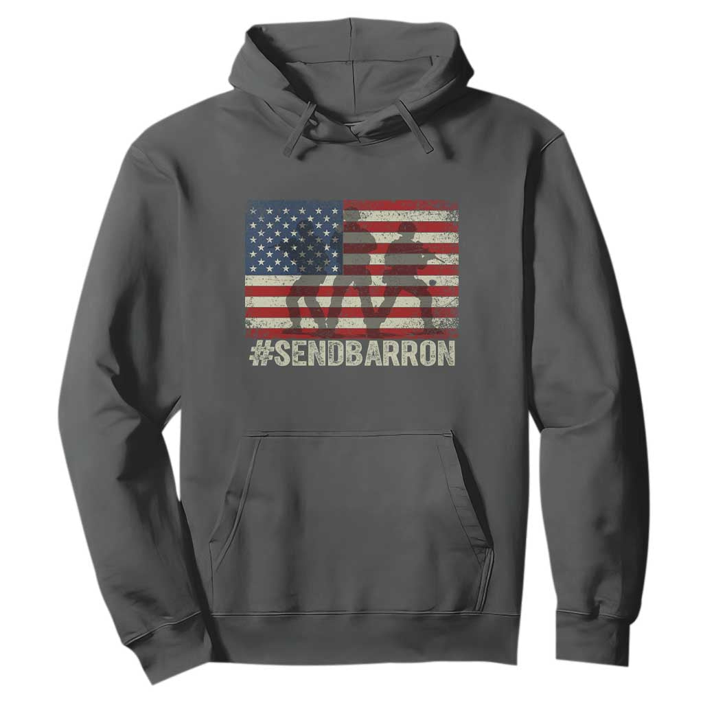 Send Barron Hoodie Vintage American Flag Soldier Hashtag Internet Meme TS14 Dark Heather Print Your Wear