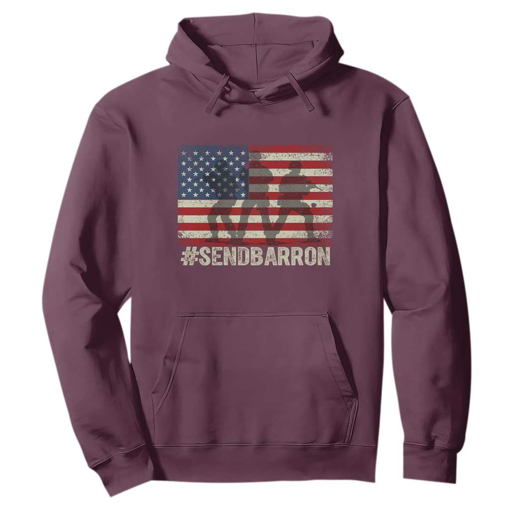 Send Barron Hoodie Vintage American Flag Soldier Hashtag Internet Meme TS14 Maroon Print Your Wear