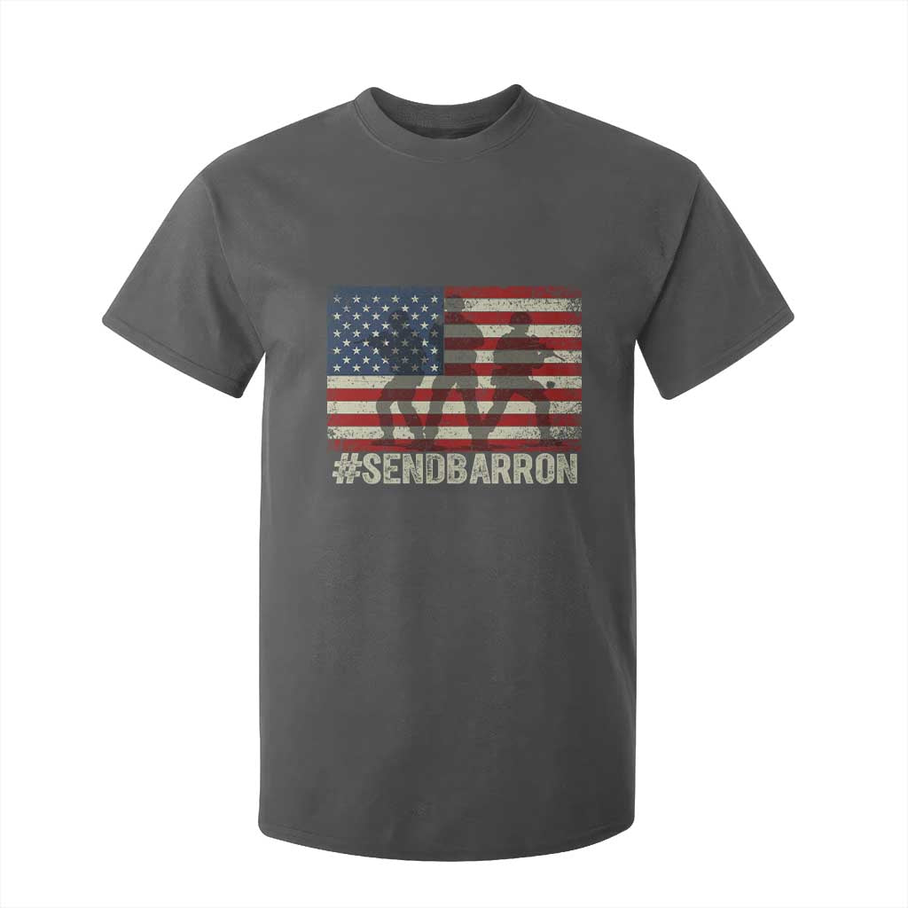 Send Barron T Shirt For Kid Vintage American Flag Soldier Hashtag Internet Meme TS14 Dark Heather Print Your Wear