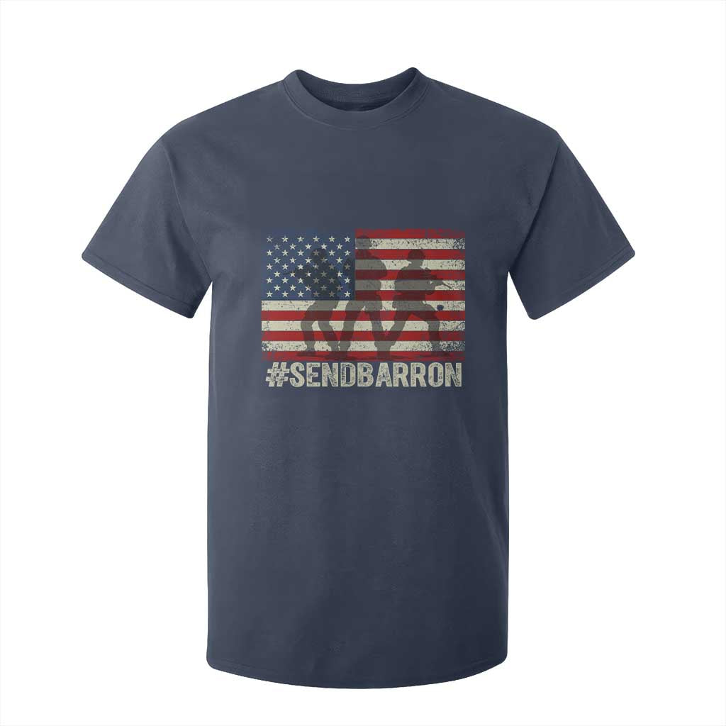 Send Barron T Shirt For Kid Vintage American Flag Soldier Hashtag Internet Meme TS14 Navy Print Your Wear