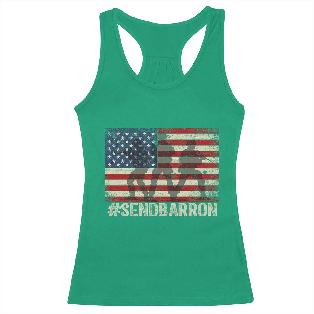 Send Barron Racerback Tank Top Vintage American Flag Soldier Hashtag Internet Meme TS14 Irish Green Print Your Wear