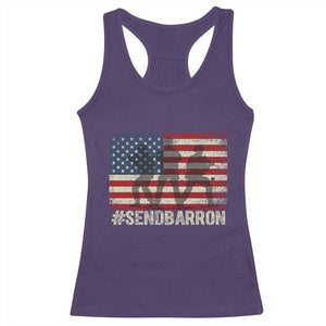 Send Barron Racerback Tank Top Vintage American Flag Soldier Hashtag Internet Meme TS14 Purple Print Your Wear