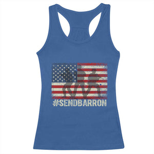 Send Barron Racerback Tank Top Vintage American Flag Soldier Hashtag Internet Meme TS14 Royal Blue Print Your Wear
