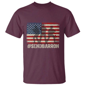 Send Barron T Shirt Vintage American Flag Soldier Hashtag Internet Meme TS14 Maroon Print Your Wear