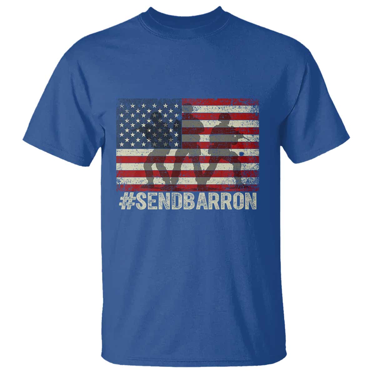 Send Barron T Shirt Vintage American Flag Soldier Hashtag Internet Meme TS14 Royal Blue Print Your Wear