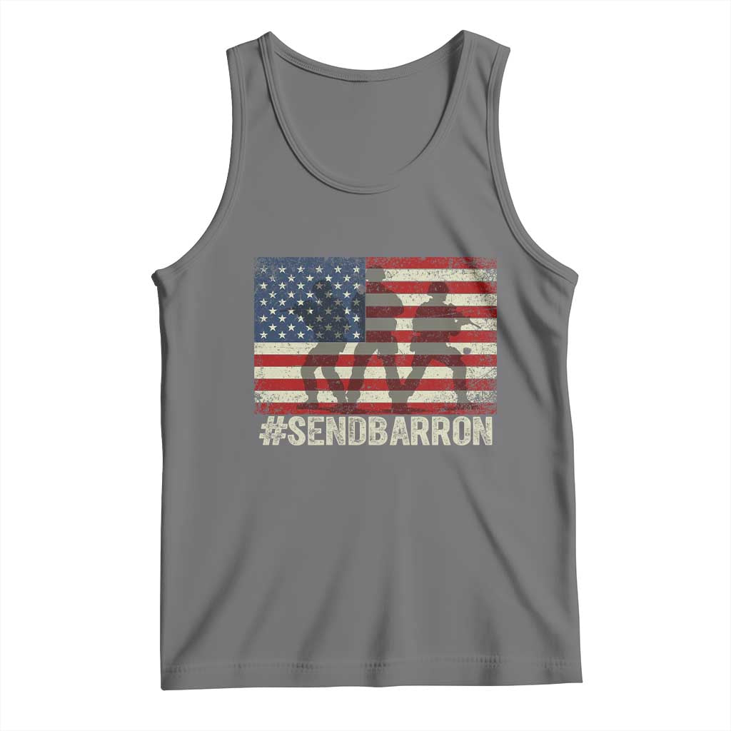 Send Barron Tank Top Vintage American Flag Soldier Hashtag Internet Meme TS14 Black Heather Print Your Wear