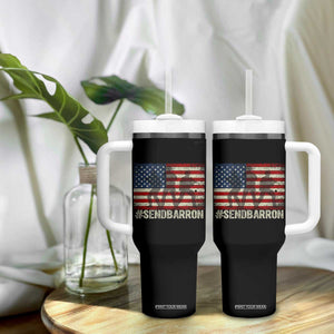 Send Barron Tumbler With Handle Vintage American Flag Soldier Hashtag Internet Meme TS14 Print Your Wear