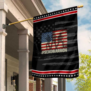 Send Barron Garden Flag Vintage American Flag Soldier Hashtag Internet Meme TS14 Distressed Black Red Print Your Wear
