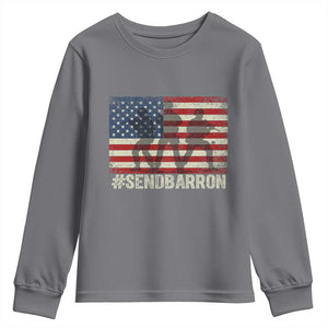 Send Barron Youth Sweatshirt Vintage American Flag Soldier Hashtag Internet Meme TS14 Charcoal Print Your Wear