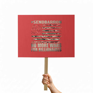 Send Barron Protest Sign Vintage American Flag Camo Soldier Hashtag Meme TS14 Horizontal 18" × 24" Red Print Your Wear