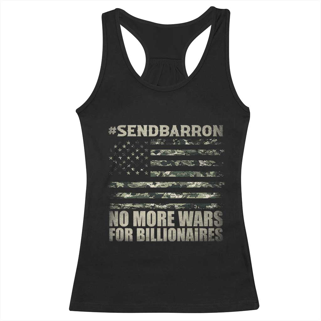 Send Barron Racerback Tank Top Vintage American Flag Camo Soldier Hashtag Meme TS14 Black Print Your Wear