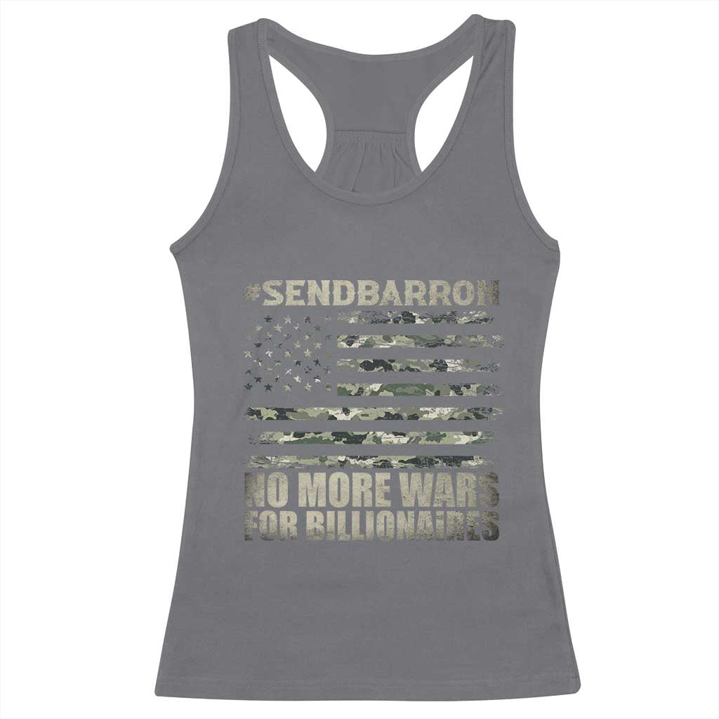 Send Barron Racerback Tank Top Vintage American Flag Camo Soldier Hashtag Meme TS14 Charcoal Print Your Wear