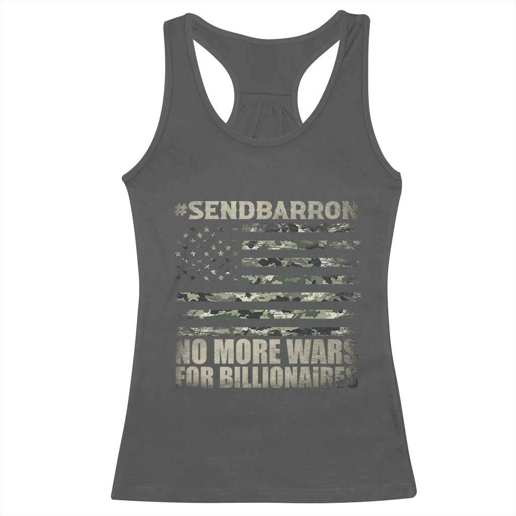 Send Barron Racerback Tank Top Vintage American Flag Camo Soldier Hashtag Meme TS14 Dark Heather Print Your Wear