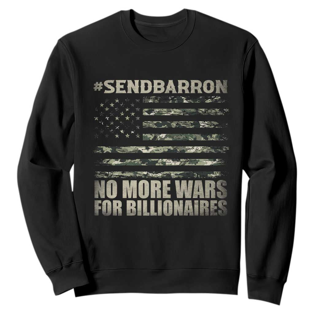 Send Barron Sweatshirt Vintage American Flag Camo Soldier Hashtag Meme TS14 Black Print Your Wear