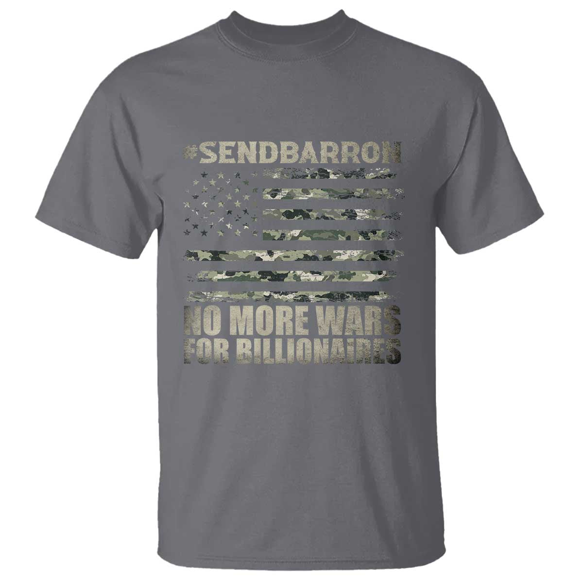 Send Barron T Shirt Vintage American Flag Camo Soldier Hashtag Meme TS14 Charcoal Print Your Wear