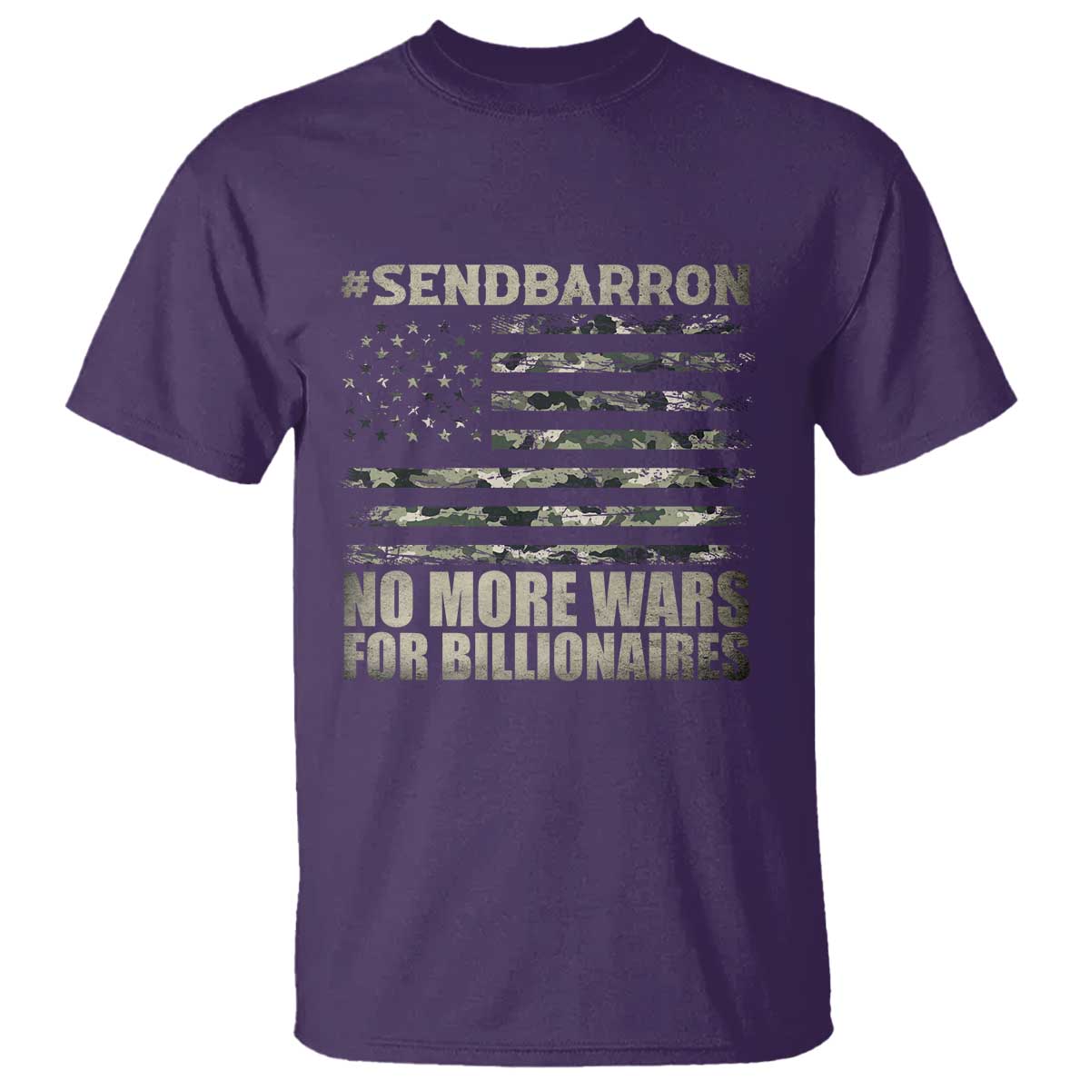 Send Barron T Shirt Vintage American Flag Camo Soldier Hashtag Meme TS14 Purple Print Your Wear