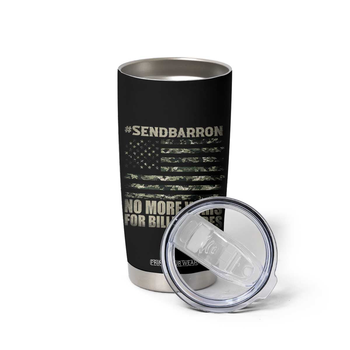 Send Barron Tumbler Cup Vintage American Flag Camo Soldier Hashtag Meme TS14 Print Your Wear